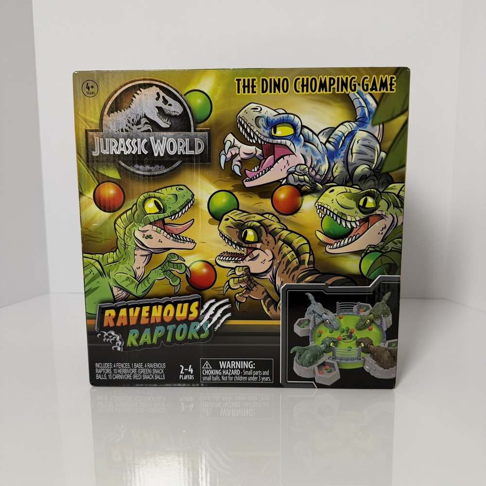 Jurassic World Ravenous Raptors Kids Dino Chomping Game, Brand New Unopened